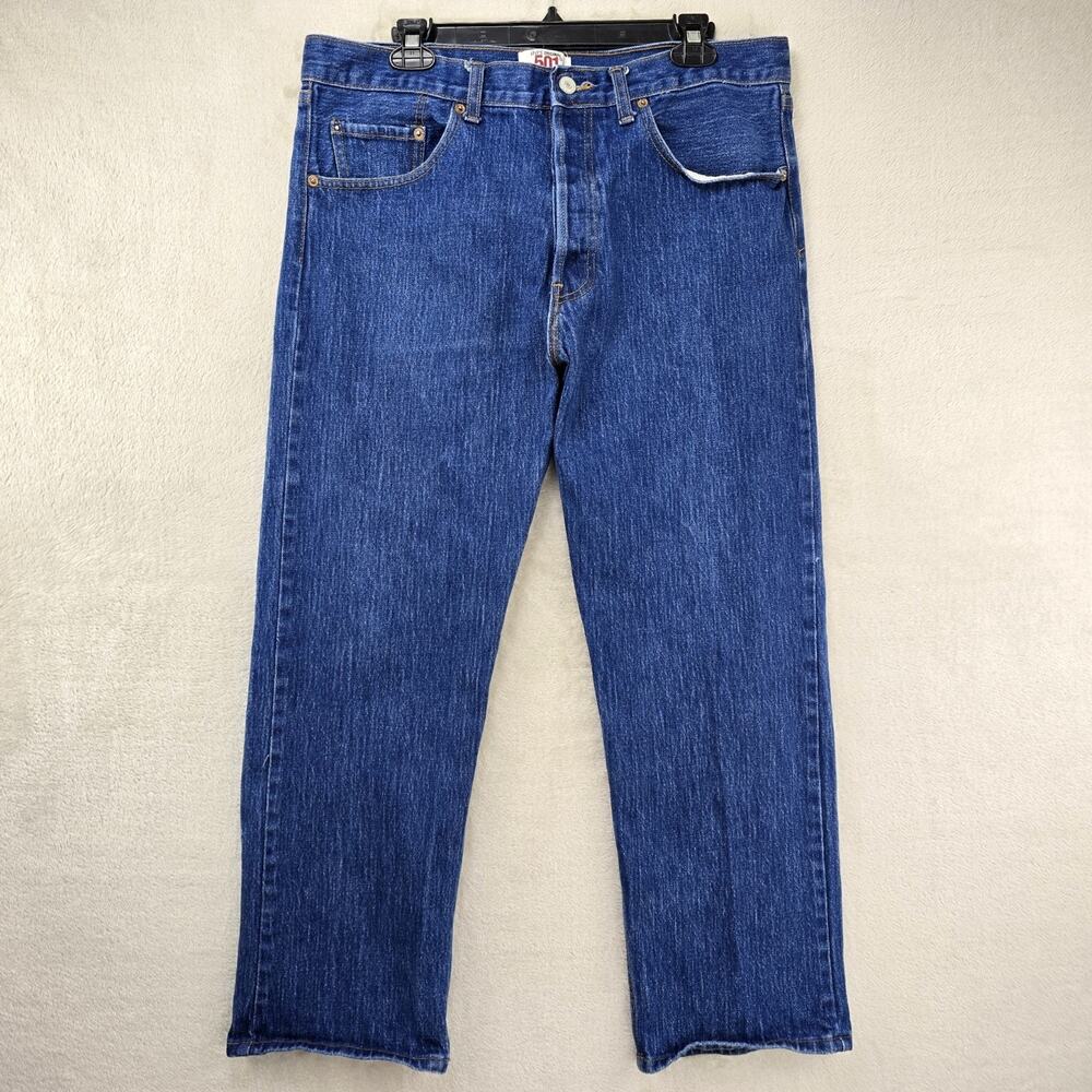 Vintage Levis 501 Jeans Mens 40x30 (Fits 36x27) Blue Button Fly Denim USA Y2K